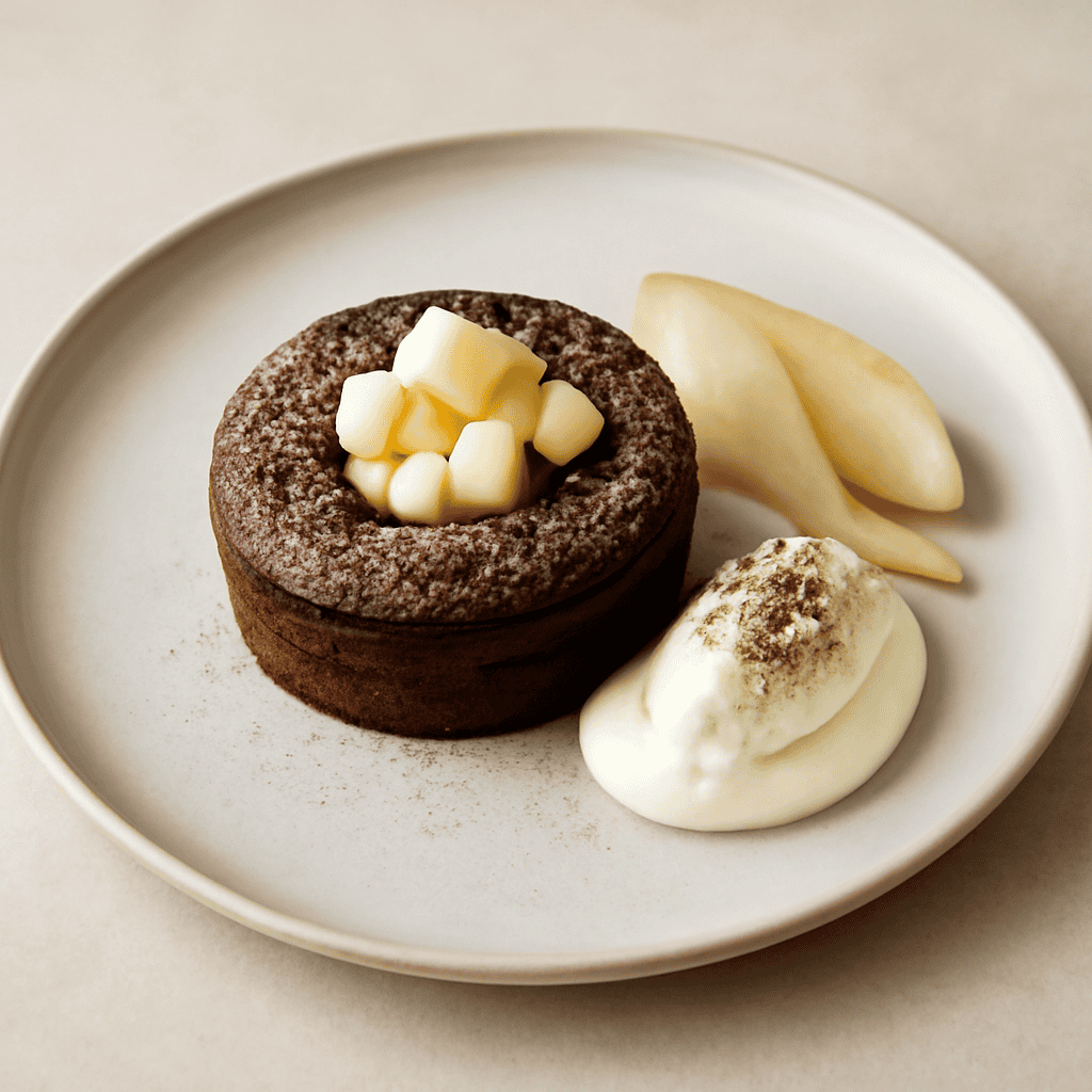 Tortino cioccolato, pere e chiodi di garofano