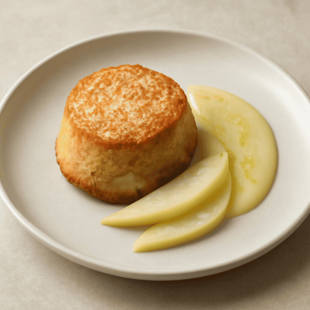 Tortino cocco e pere con crema pasticcera al limone