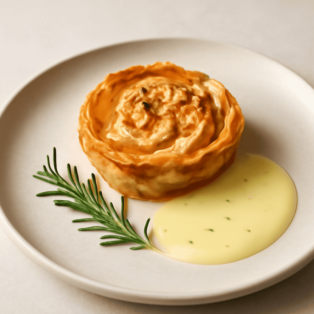 Tortino di mele e nocciole con crema inglese al rosmarino