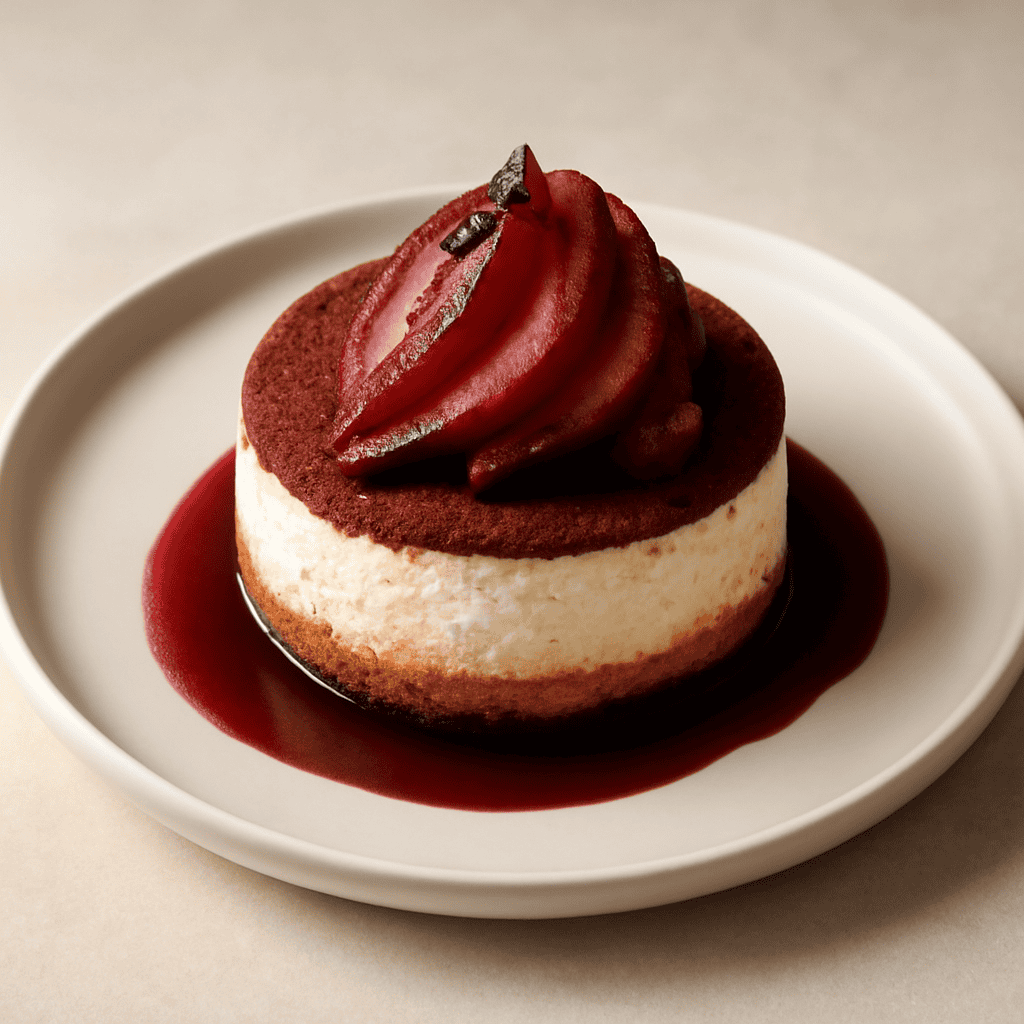 Tortino di ricotta e pere al vino