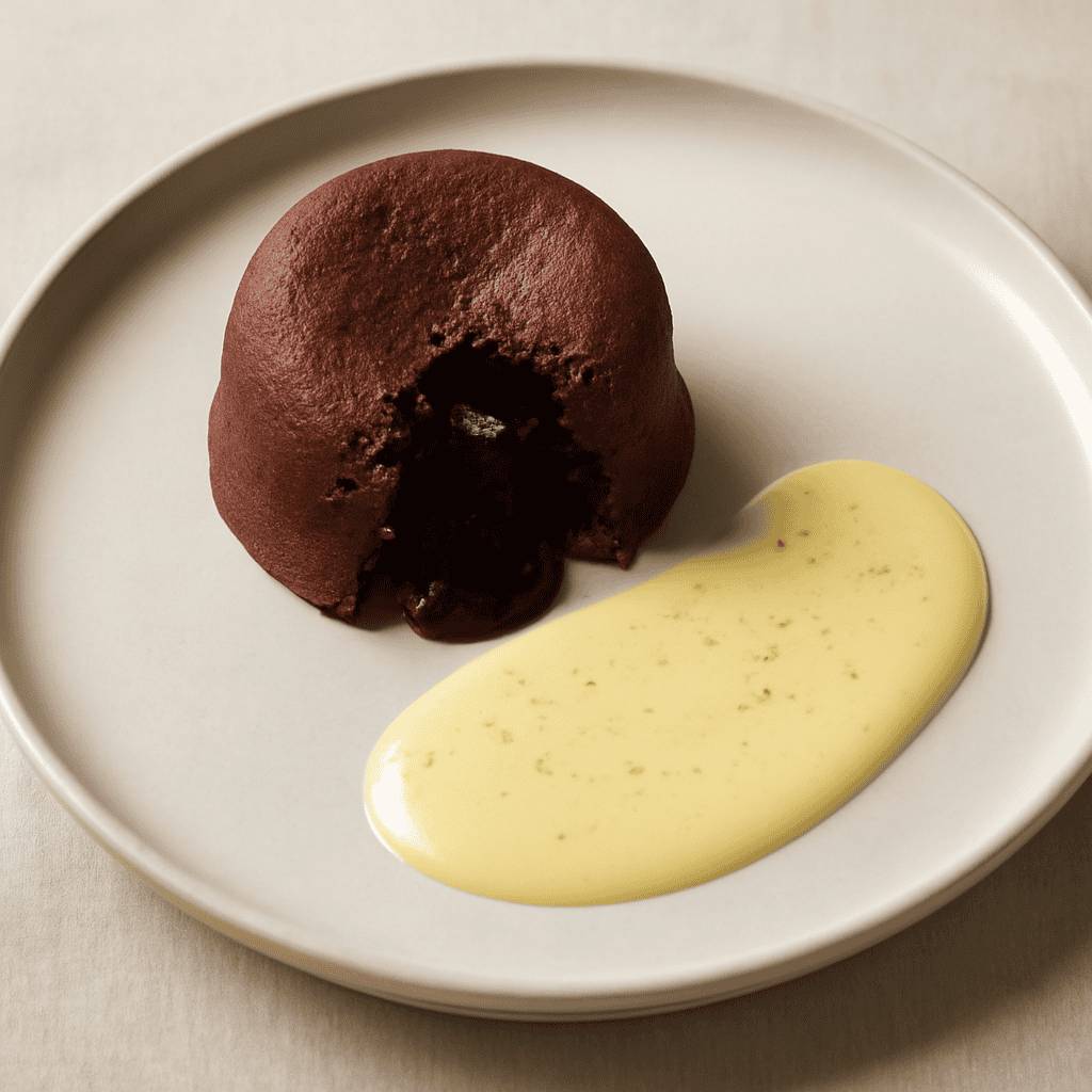 Tortino di Torta Tenerina e Crema inglese