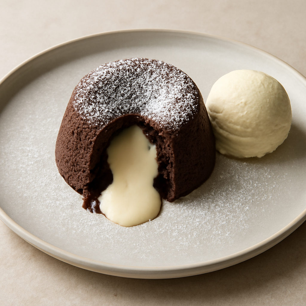 Tortino fondente con Cuore Caldo al cioccolato bianco