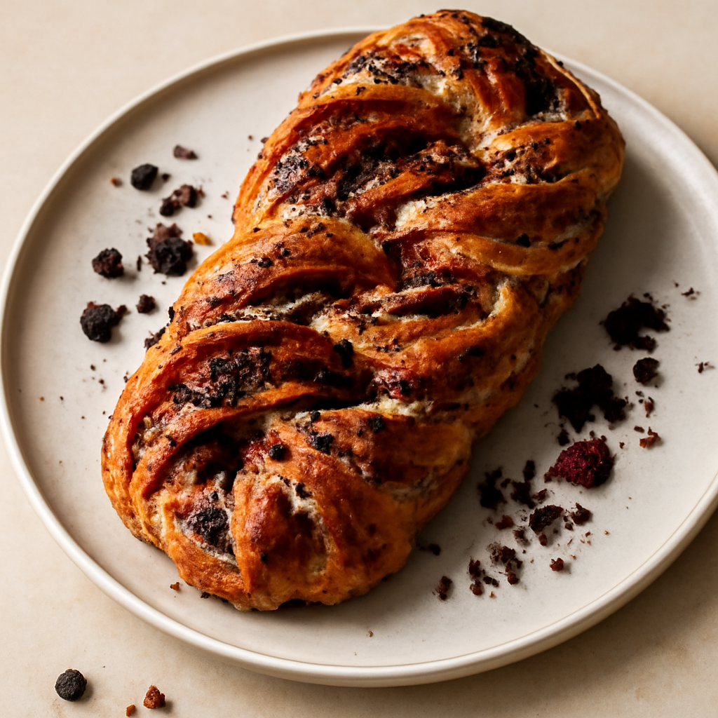 Treccia con frutti di bosco e cioccolato