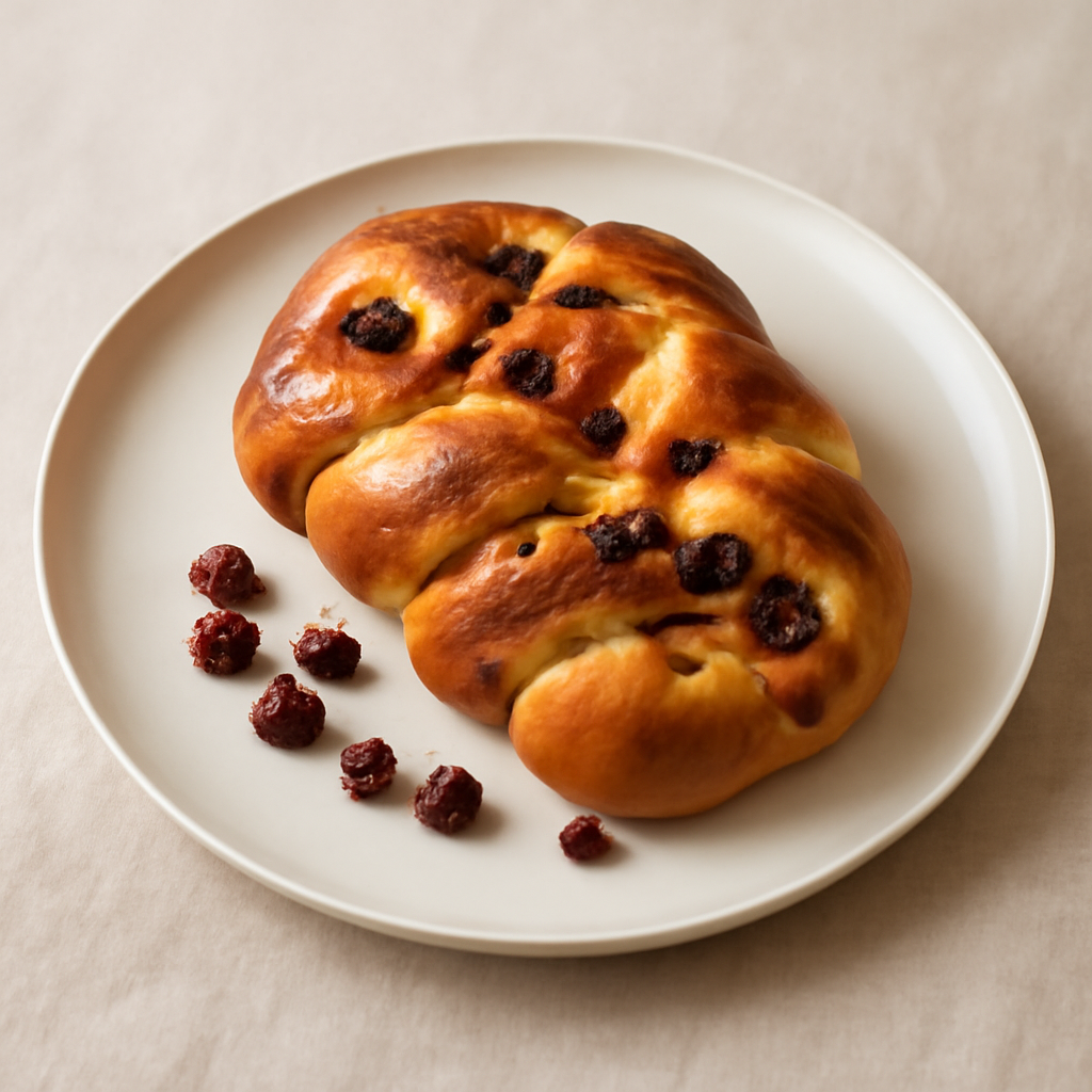 Treccia di pan brioche ai frutti rossi