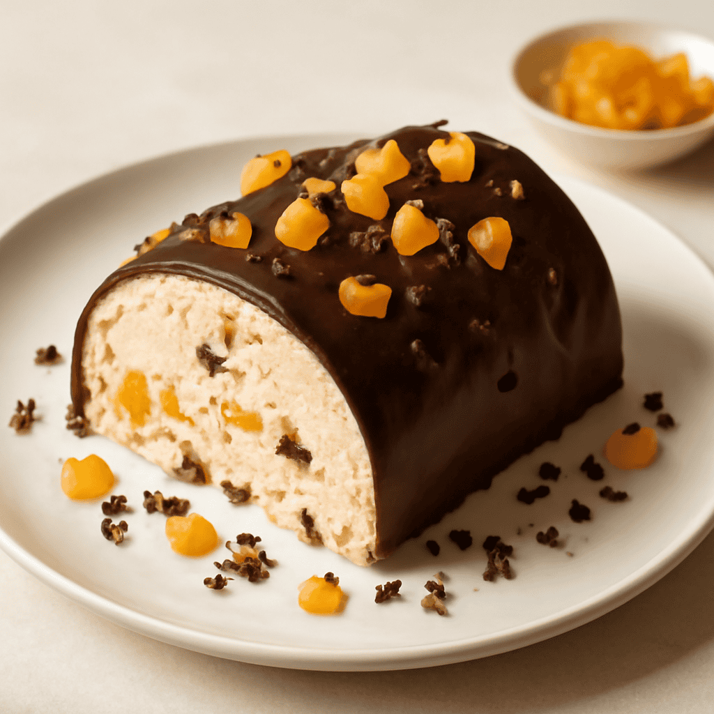 Tronchetto di semifreddo al carrubbo
