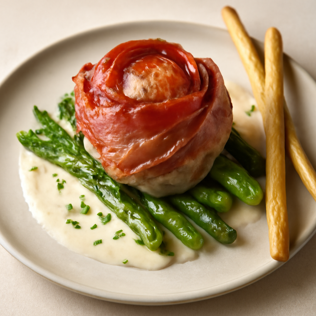Turbante Di Pollo e Speck e Asparagi