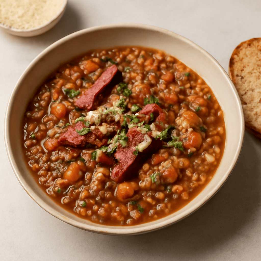 Zuppa Contadina di cicerchie e guanciale