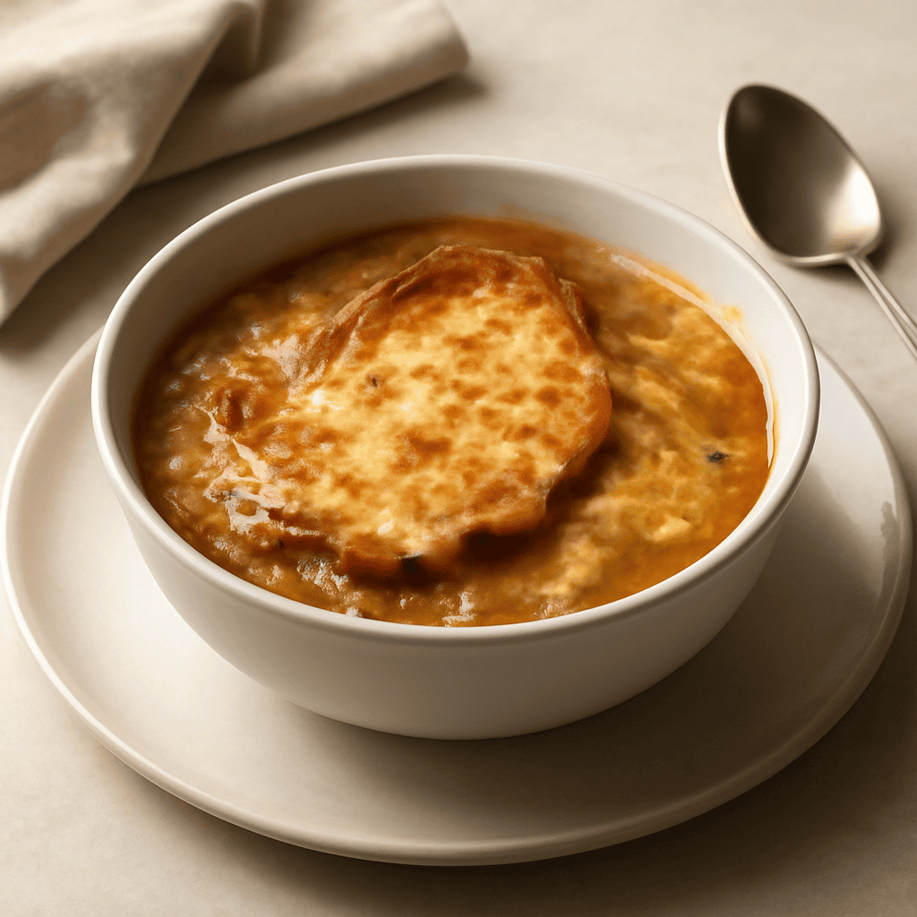 Zuppa di cipolle gratinata