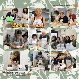 Partecipanti ai corsi one day di Chef Academy tra settembre e ottobre 2026 impegnati in laboratori di cucina e pasticceria